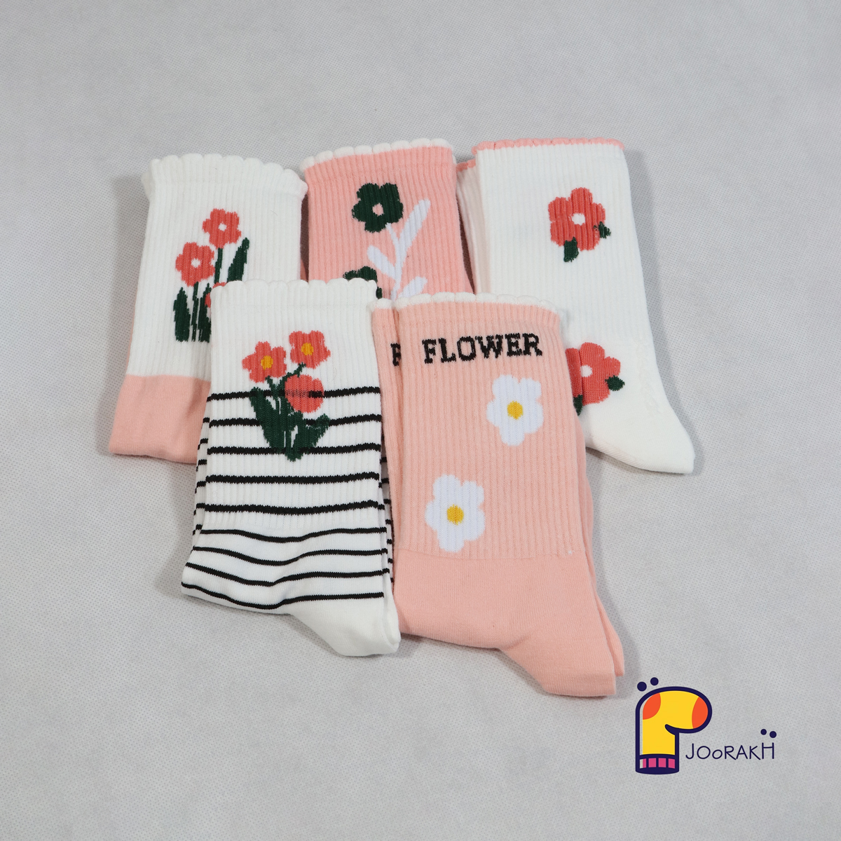جوراب ساقدار طرح گل
